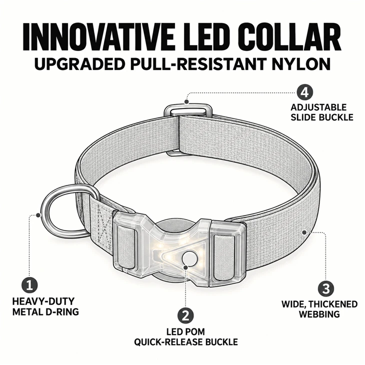 LED Buckle Dog Collar factory