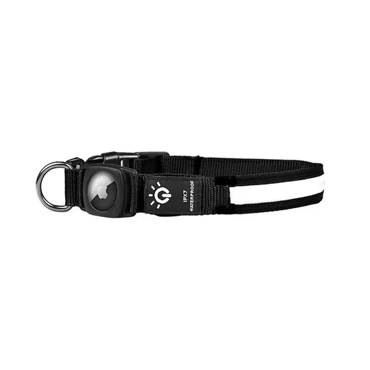 LED Dog Collar with Airtag Holder Waterproof 12