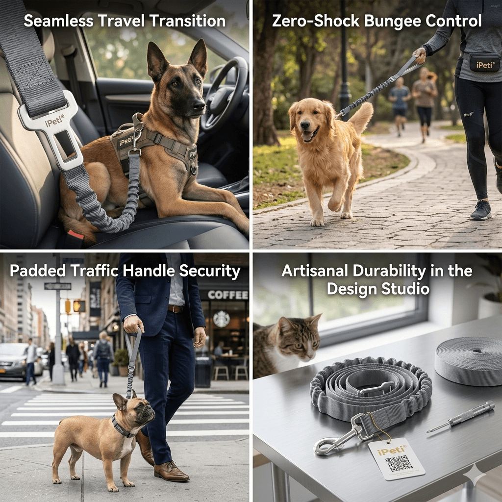 Zero-shock bungee dog leash Zero-shock bungee dog leash