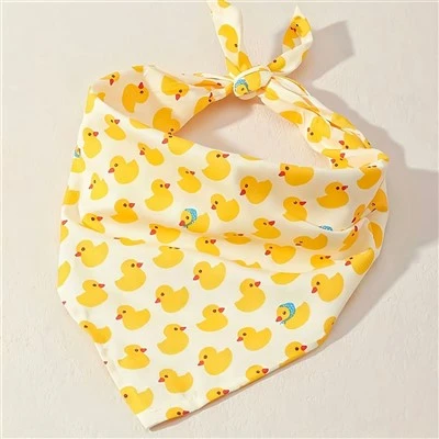 Yellow Duck Print Dog Bandana